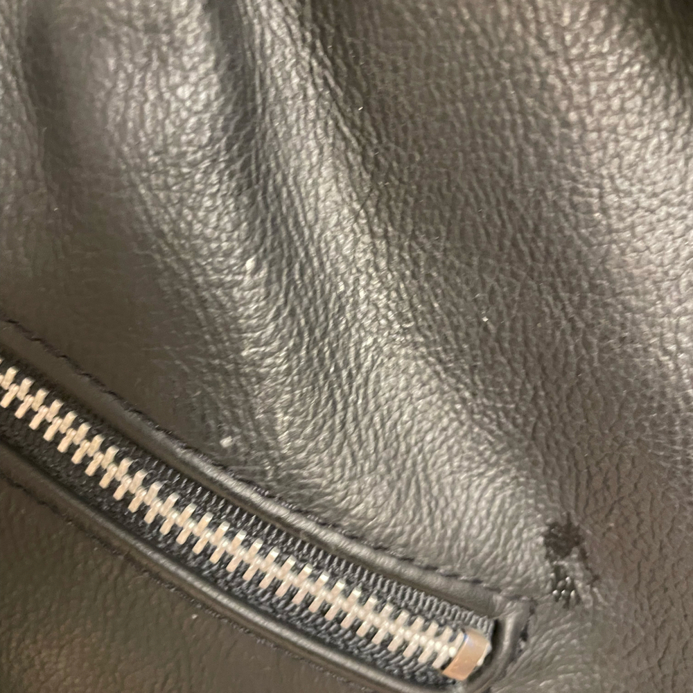 Harley Davidson Black Leather Jacket Large Vintage Full Zip - Picture 7 of 12